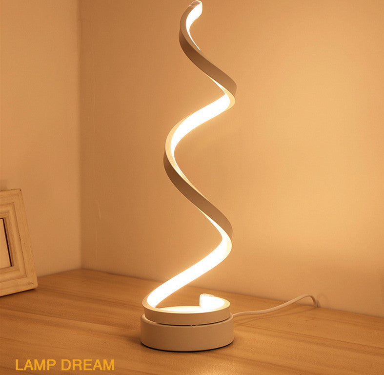 Modern Curved Metal Table Lamp