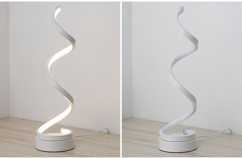 Modern Curved Metal Table Lamp