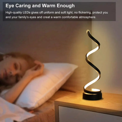 3-Way Dimming Modern Spiral Table Lamp