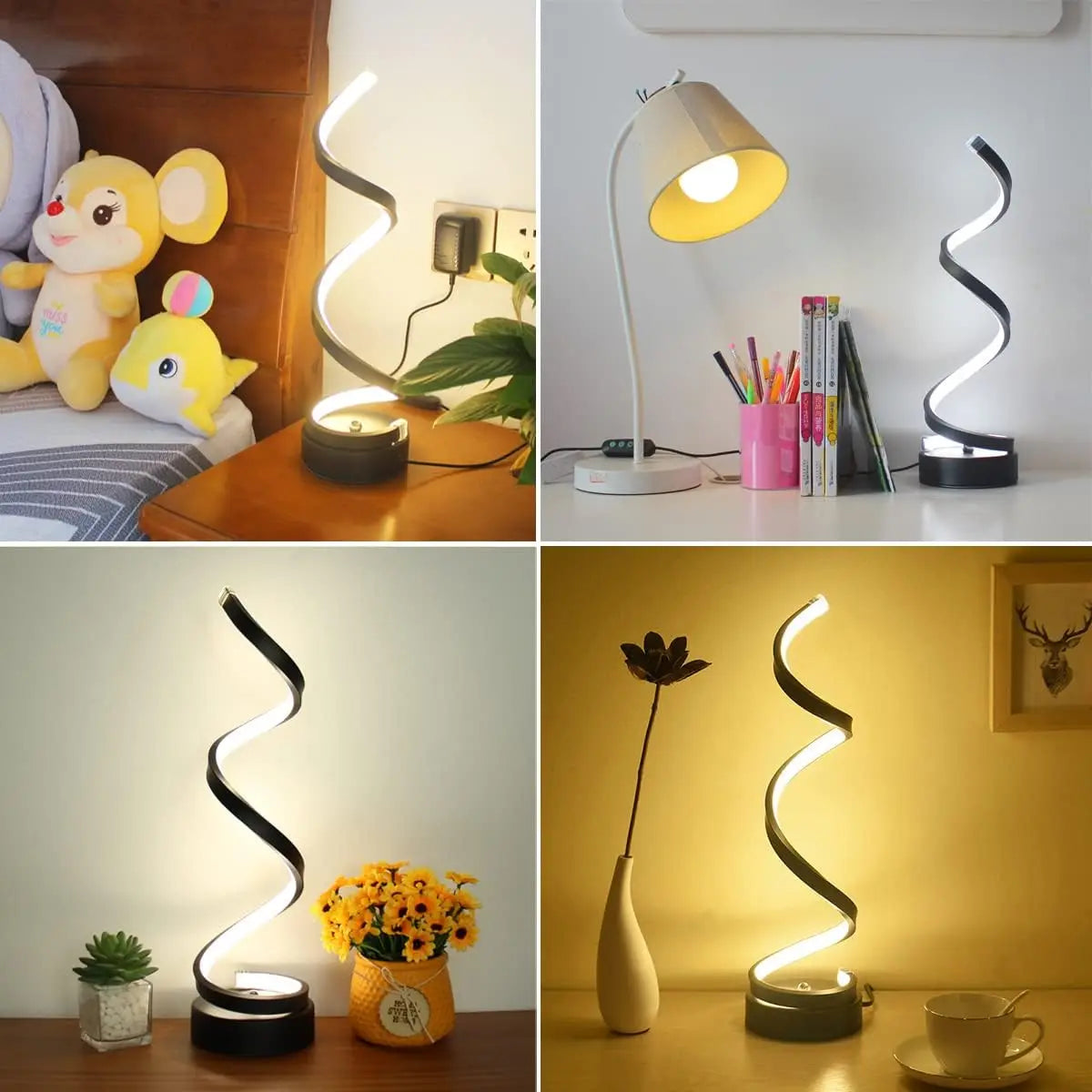 3-Way Dimming Modern Spiral Table Lamp